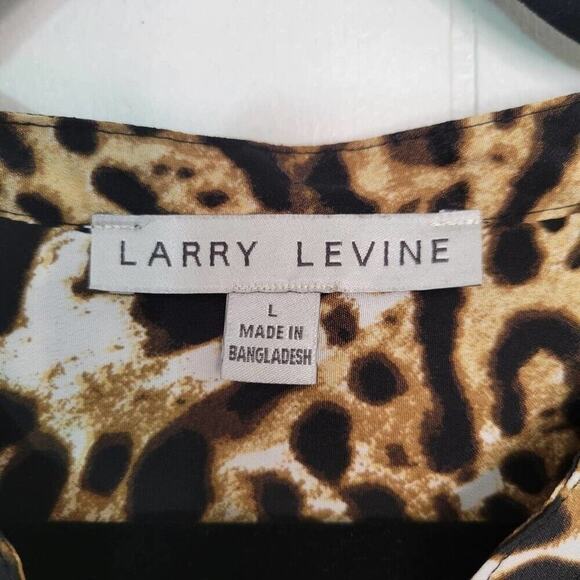 Larry Levine Womens Size L Leopard Print Long Sleeve Waist Tied Dress - Picture 3 of 9